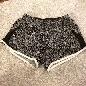 black and white spot nike shorts, size XS